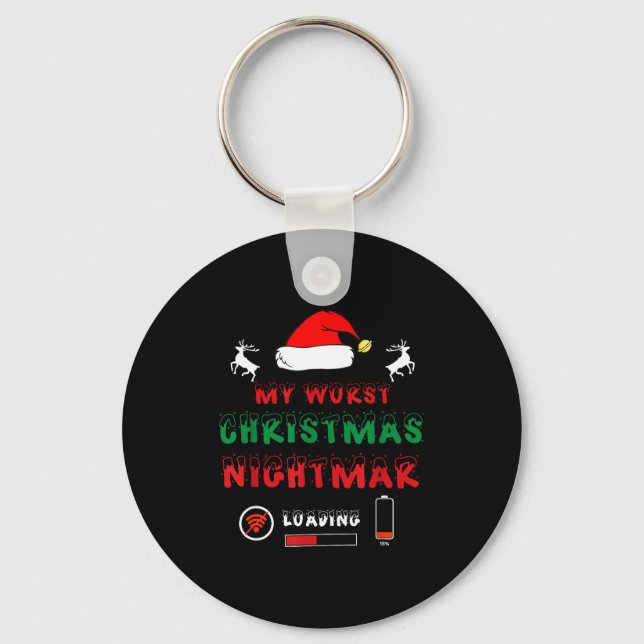 Funny Christmas My Worst For Gamers  Key Ring (Front)