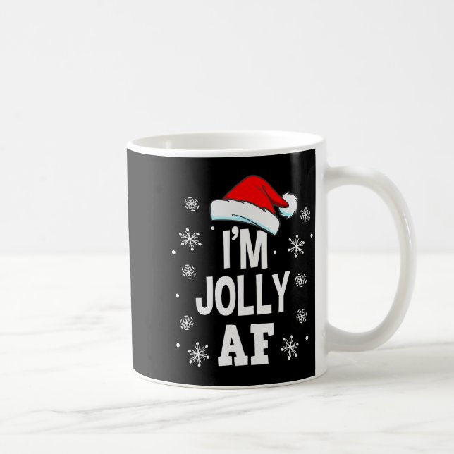 Funny Christmas Naughty Adults Pajama, Santa I'm J Coffee Mug (Right)