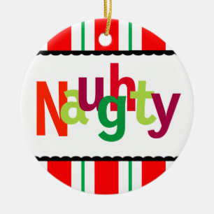 Funny Christmas Naughty Colourful Modern Ceramic Ornament