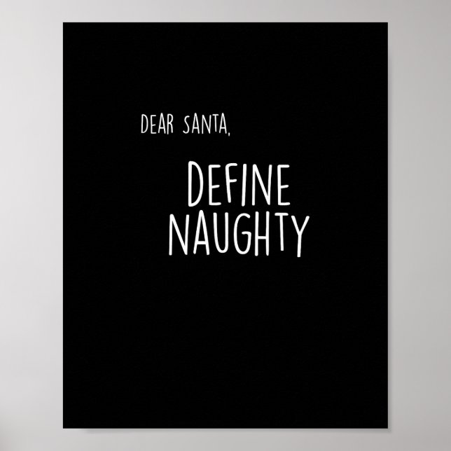 Funny Christmas Naughty Nice Santa Checklist  Poster (Front)