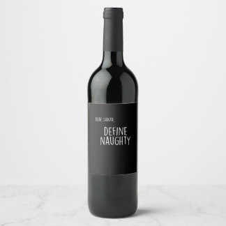 Funny Christmas Naughty Nice Santa Checklist  Wine Label