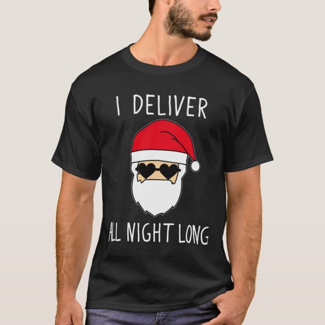 Funny Christmas Naughty Santa Inappropriate Christ T-Shirt (Front)