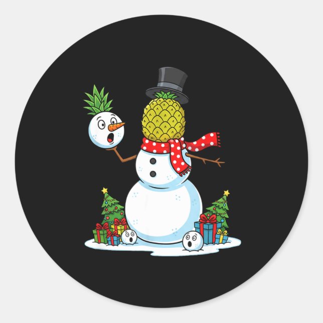 Funny Christmas Ne Snowman Xmas Mens Womens Kids  Classic Round Sticker (Front)