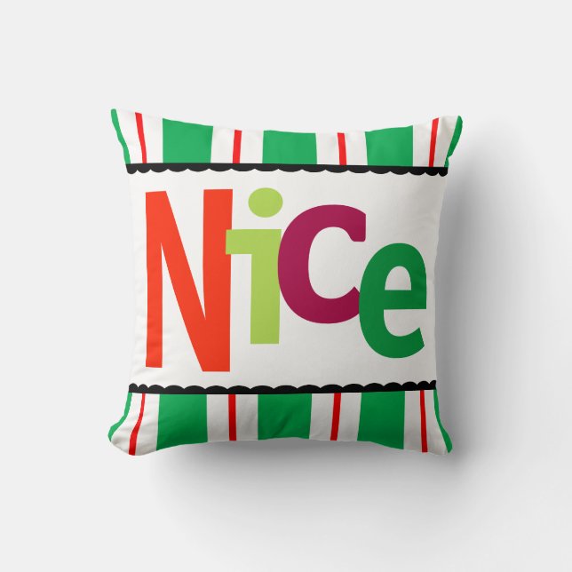 Funny Christmas Nice Colourful Modern Typography Cushion (Front)