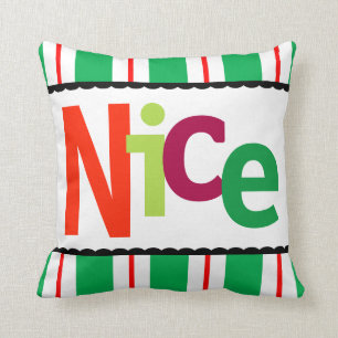 Funny Christmas Nice Colourful Modern Typography Cushion