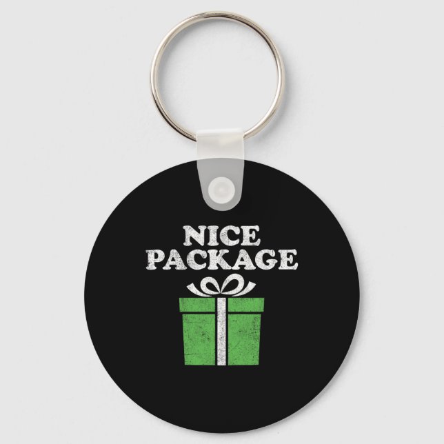 Funny Christmas Nice Package Retro Ugly Party Adul Key Ring (Front)