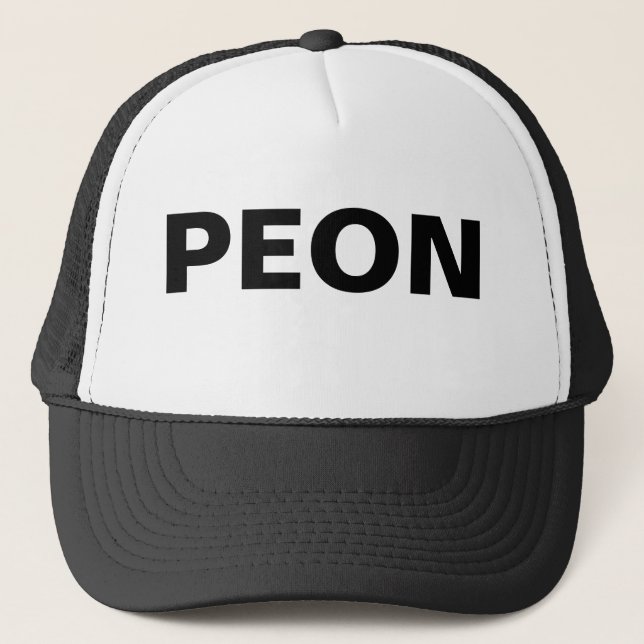 Funny Christmas Novelty Gag Gift Ideas PEON Trucker Hat (Front)