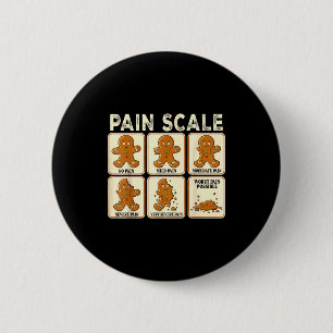 Funny Christmas Nurse Pain Scale Gingerbread Medic 6 Cm Round Badge