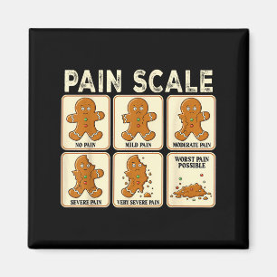 Funny Christmas Nurse Pain Scale Gingerbread Medic Magnet