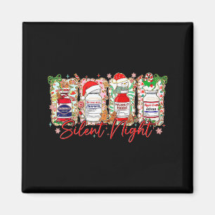 Funny Christmas Nurse Silent Night Medical Humor Magnet