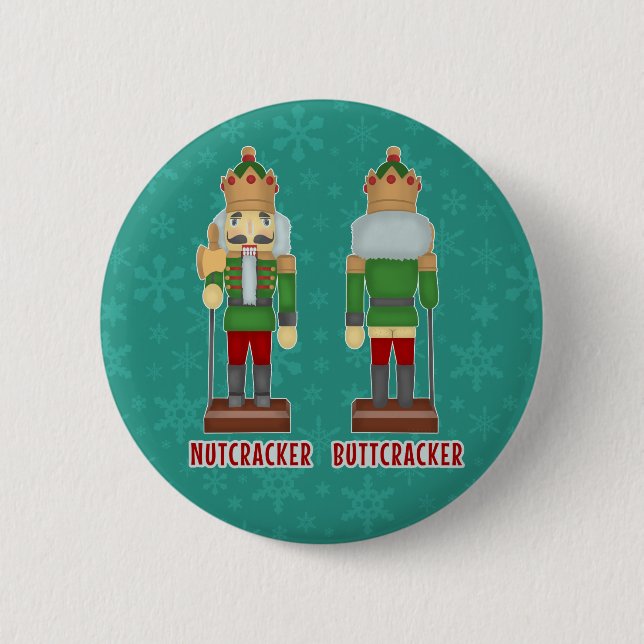 Funny Christmas Nutcracker Buttcracker Humourous 6 Cm Round Badge (Front)