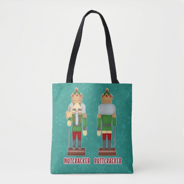 Funny Christmas Nutcracker Buttcracker Humourous Tote Bag (Front)