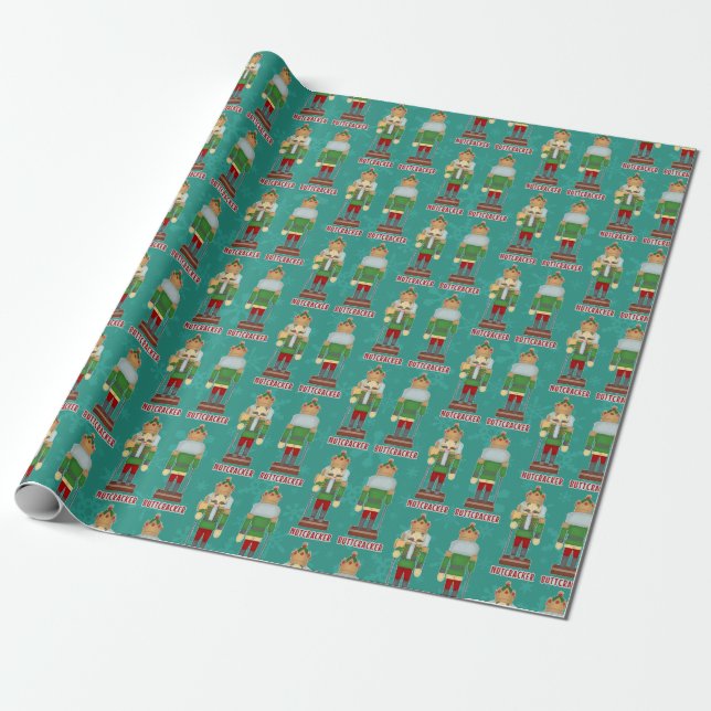 Funny Christmas Nutcracker Buttcracker Humourous Wrapping Paper (Unrolled)