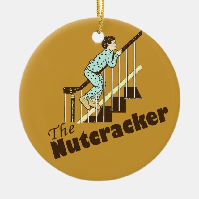 Funny Christmas Nutcracker Ceramic Ornament (Front)