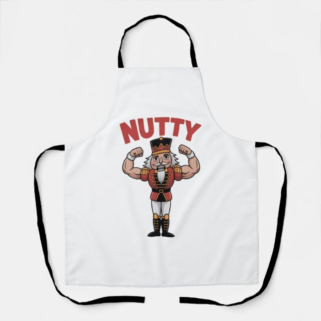 Funny Christmas Nutcracker Nuty Natural Fitness  Apron (Front)