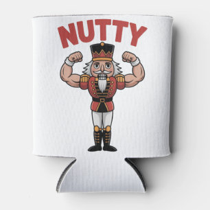 Funny Christmas Nutcracker Nuty Natural Fitness Can Cooler