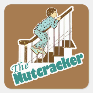 Funny Christmas Nutcracker Square Sticker