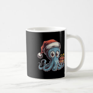 Funny Christmas Octopus With Santa Hat For Octopus Coffee Mug