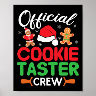 Funny Christmas Official Cookie Taster Crew Byking Poster