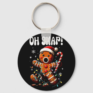 Funny Christmas Oh Snap Gingerbread Man Xmas Men W Key Ring