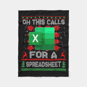 Funny Christmas Oh This Calls For A Spreadsheet Sa Fleece Blanket