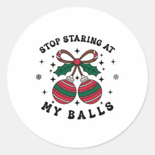 Funny Christmas Ornament Joke Holiday Humour Classic Round Sticker
