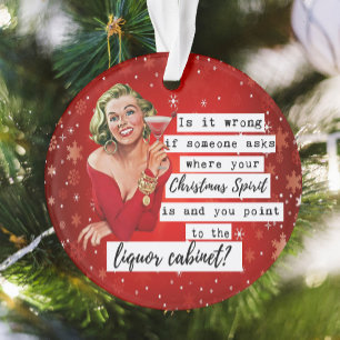 Funny Christmas Ornament Retro Best Friend Liquor