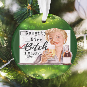 Funny Christmas Ornament Retro Best Friend Naughty