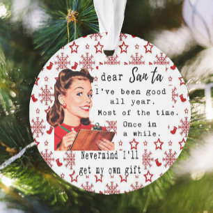 Funny Christmas Ornament Retro Best Friend Santa