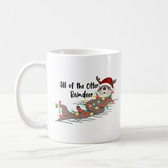 Funny Christmas Otter Coffee Mug (Left)