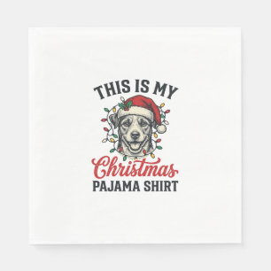 Funny Christmas Pajama Bulldog Shirt Design_1 Napkin