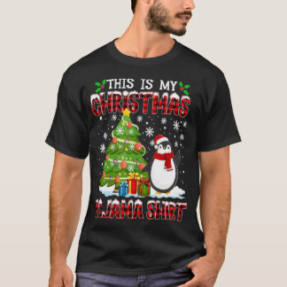funny christmas pajama penguin christmas tree wint T-Shirt