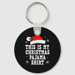 Funny Christmas Pajama Pj Outfit Mens Womens Key Ring