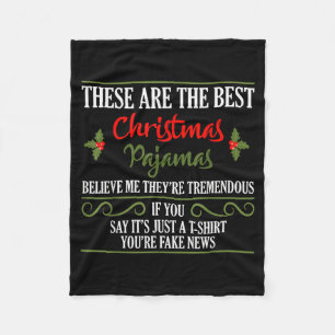 Funny Christmas Pajamas Donald Trump Gag Joke Pjs Fleece Blanket