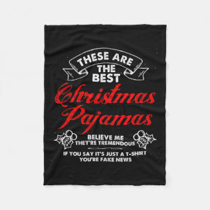 Funny Christmas Pajamas Donald Trump Gag Joke Pjs Fleece Blanket