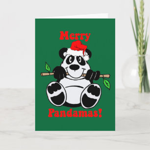 Funny Christmas Panda Bear Holiday Card