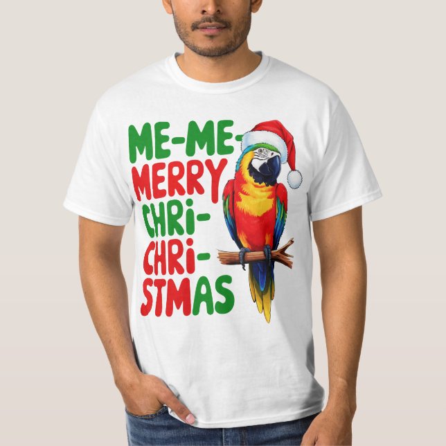 FUNNY CHRISTMAS PARROT T-Shirt (Front)