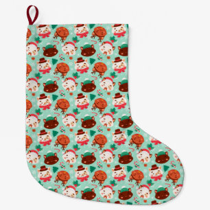Funny Christmas Pattern Large Christmas Stocking
