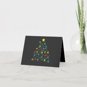 Funny Christmas Paw Tree Puppy Paws GIft Invitation