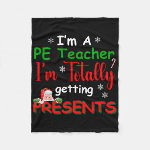 Funny Christmas Pe Teacher School Phys Ed Xmas Cre Fleece Blanket