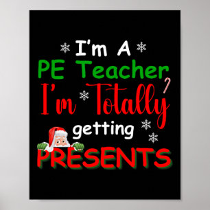 Funny Christmas Pe Teacher School Phys Ed Xmas Cre Poster