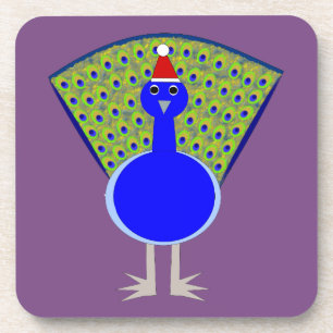 Funny Christmas Peacock Coaster