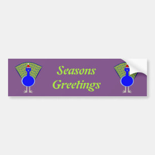 Funny Christmas Peacock Custom Bumper Sticker