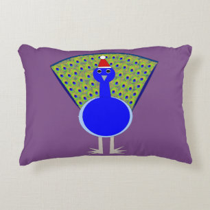 Funny Christmas Peacock Decorative Cushion