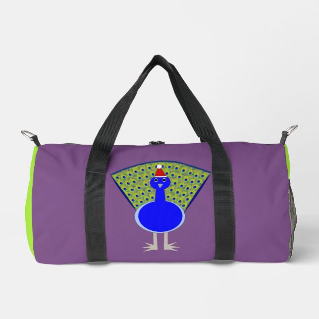 Funny Christmas Peacock Duffle Bag (Front)