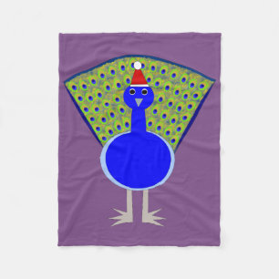 Funny Christmas peacock Fleece Blanket
