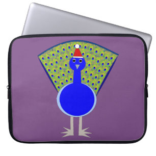 Funny Christmas Peacock Laptop Sleeve
