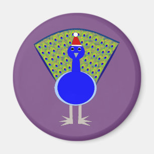 Funny Christmas Peacock Magnet