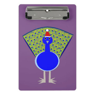 Funny Christmas Peacock Mini Clipboard