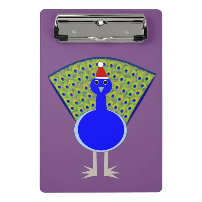 Funny Christmas Peacock Mini Clipboard (Front)